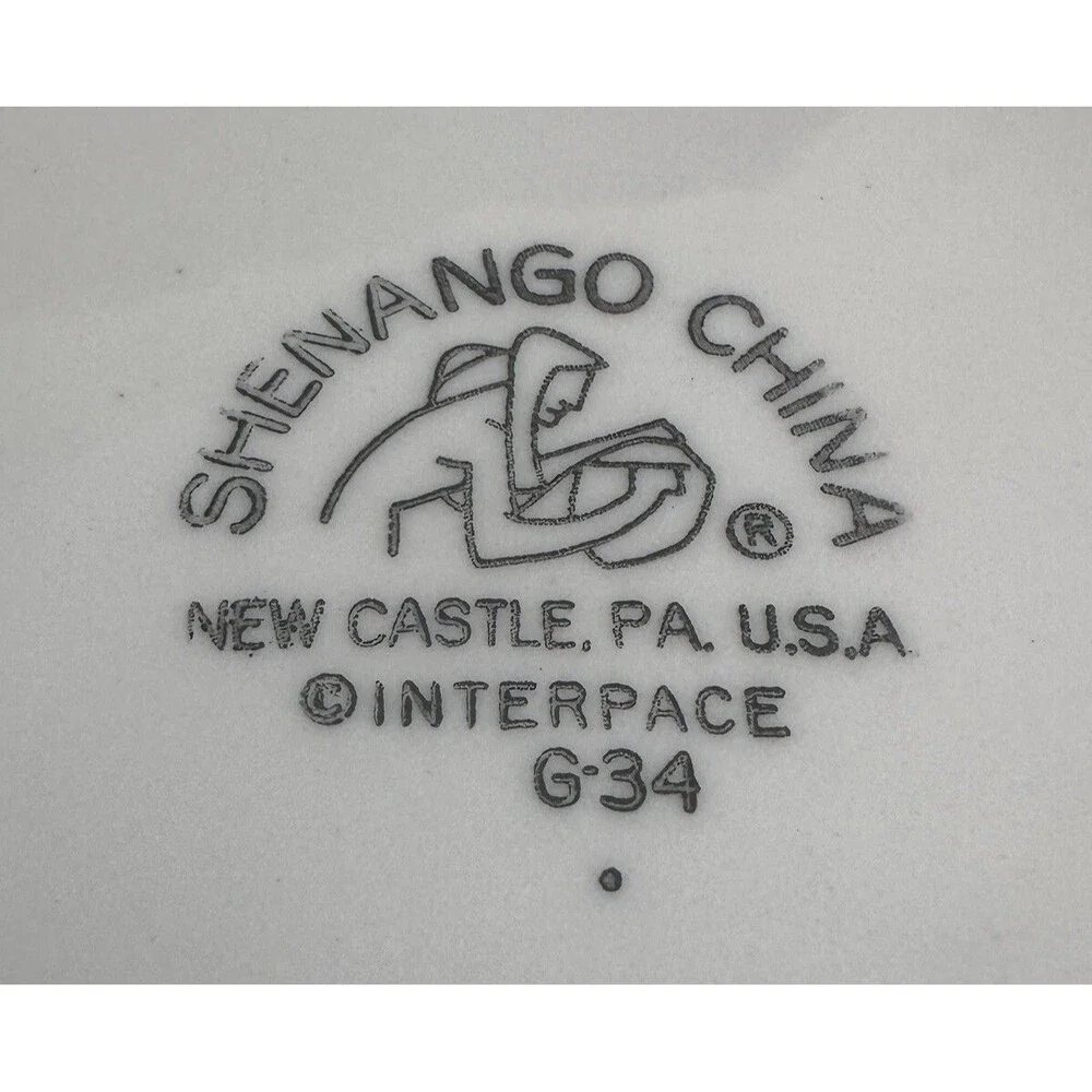 Vintage Shenango China Restaurant Ware Oval Plate Gold Daisy Floral Rim 9.5”